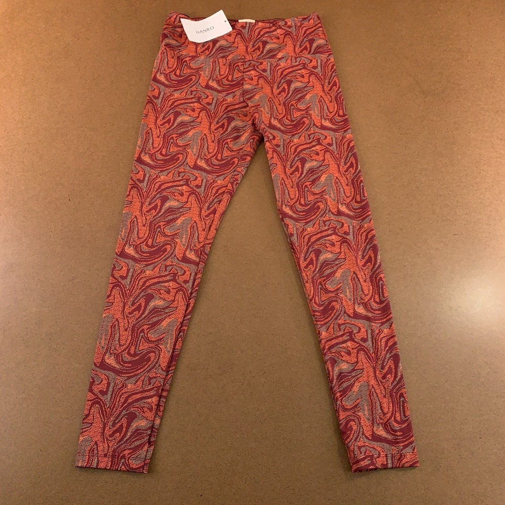 Hanro Womens Size Small Graphic Marble Red Balance Leggings NWT